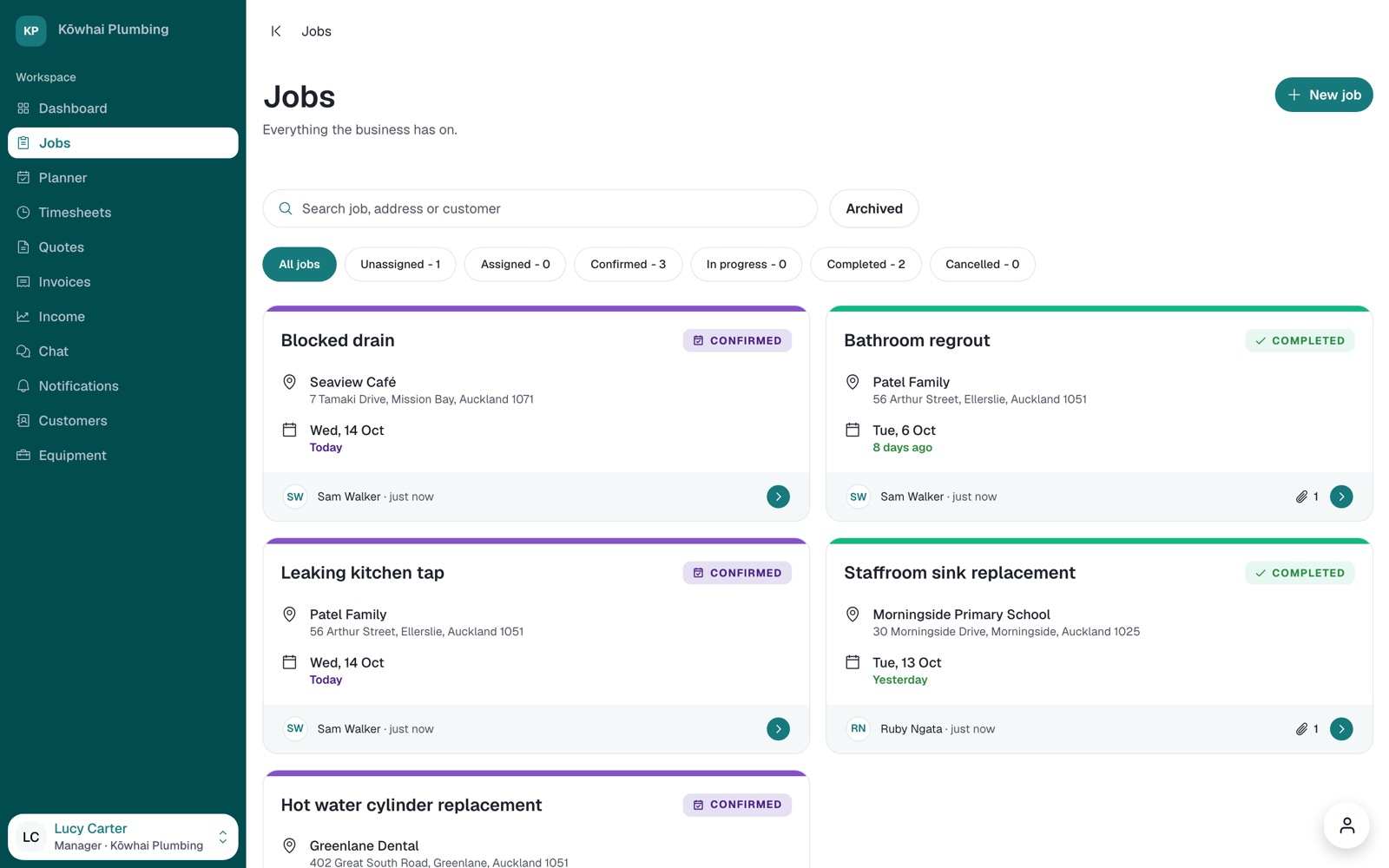 The jobs list.